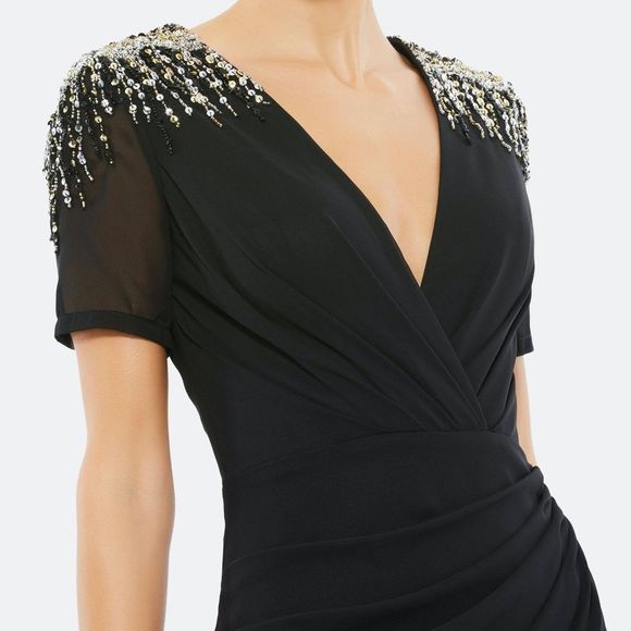 Mac Duggal Black Gown with Silver Accents - Picture 2 of 10